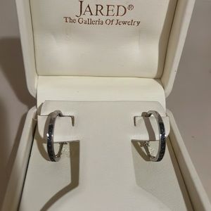 Brand New Blue Sapphire / Sterling hoop earrings JARED